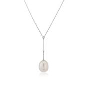 Pearl &amp; Diamond Drop Necklace image