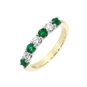 Emerald &amp; Diamond 7-Stone Eternity Ring image
