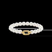 Ti Sento Pearl Bracelet with Oversized Gold Link - Large image