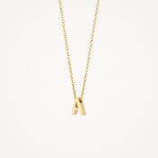Blush Yellow Gold Letter Necklace - A image