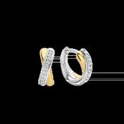 Ti Sento Gold &amp; CZ Crossover Hoop Earrings image