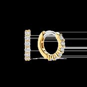 Ti Sento 6-Stone Gold Hoop Earrings - 12mm image