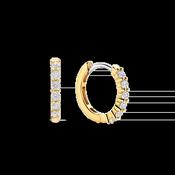 Ti Sento 6-Stone Gold Hoop Earrings - 14mm image