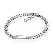 D for Diamond Silver ID Chain Bracelet image