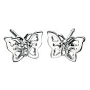 D for Diamond Silver Filigree Butterfly Stud Earrings image
