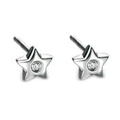 D for Diamond Silver Star Stud Earrings image