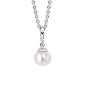 D for Diamond Pearl Drop Necklace image