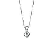 D for Diamond Silver Heart Necklace image