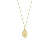 Yellow Gold Oval Miraculous Medal Pendant Necklace - 9mm image
