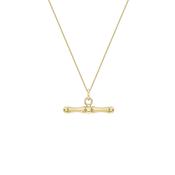 Yellow Gold Dog Bone T-Bar Necklace image