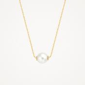 Blush Gold Necklace with Pearl Bead Pendant