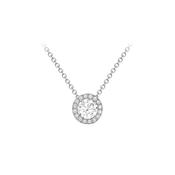 White Gold Necklace with CZ Halo Pendant image