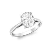 White Gold &amp; CZ Solitaire Dress Ring