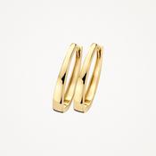 Blush Gold Oval Hoop Earrings - Large image