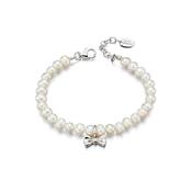 D for Diamond Pearl Bracelet with Bow Charm image