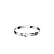 D for Diamond Silver Diamond Heart Expandable Baby Bangle image