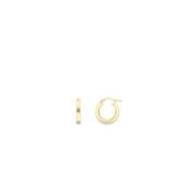 Yellow Gold Square Tube Hoop Earrings - 10mm image