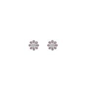 D for Diamond Pink Flower Stud Earrings image