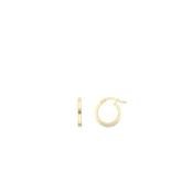 Yellow Gold Narrow Square Tube Hoop Earrings - 10mm image