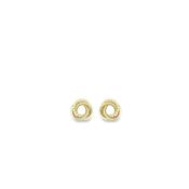 Yellow Gold Beaded Knot Stud Earrings