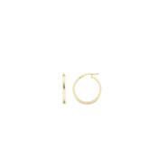 18ct. Yellow Gold Square Tube Classic Hoop Earrings - 20mm image