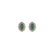 Emerald &amp; Diamond Gold Stud Earrings image