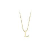 Yellow Gold Initial Necklace - L