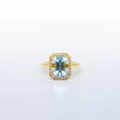 Grace Yellow Gold, Aquamarine &amp; Diamond Ring image