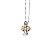 D for Diamond Silver &amp; Gold Angel Necklace image