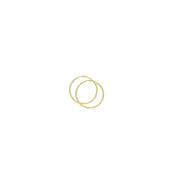 Yellow Gold Thin Hinged Sleeper Hoop Earrings - 14mm image
