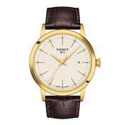 Tissot Classic Dream Stainless Steel Watch - Gold with Brown Strap image