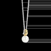 Ti Sento Silver Necklace with Gold &amp; Pearl Pendant image