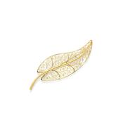 Yellow Gold Filigree Leaf Brooch image