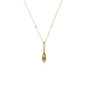 Citirine &amp; Diamond Drop Necklace image
