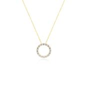Gold &amp; CZ Circle Necklace image