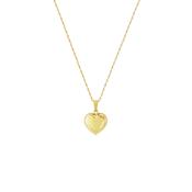 Yellow Gold Puffed Heart Pendant &amp; Chain image