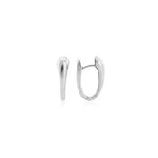 White Gold Tapered Hoop Earrings image
