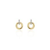 Yellow Gold &amp; Diamond Door Knocker Stud Earrings image
