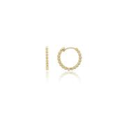 Yellow Gold Beaded Hoop Earrings image