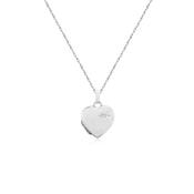 Silver &amp; Diamond Heart Locket &amp; Chain image