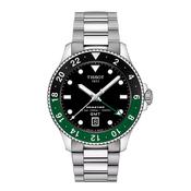 Tissot Seastar 1000 Quartz GMT Stainless Steel Watch - Black &amp; Green image