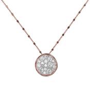 Bronzallure Cubetti Chain Necklace with Round Pave Pendant image
