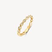 Blush Yellow Gold &amp; CZ Twisted Ring