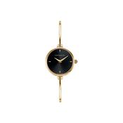 Herbelin Fil Yellow Gold Bangle Watch - Round Black Dial