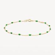 Blush Gold Chain Bracelet with Green Stones image