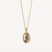 Blush Gold &amp; Black Mother-of-Pearl Pendant Necklace image