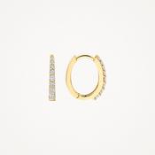 Blush CZ &amp; Gold Oval Hoop Earrings