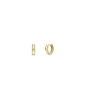 Yellow Gold Rounded Hoop Earrings - 8mm