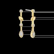 Ti Sento Long Gold &amp; CZ Stud Earring