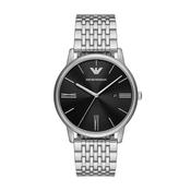 Emporio Armani Minimalist Watch | Steel &amp; Black image